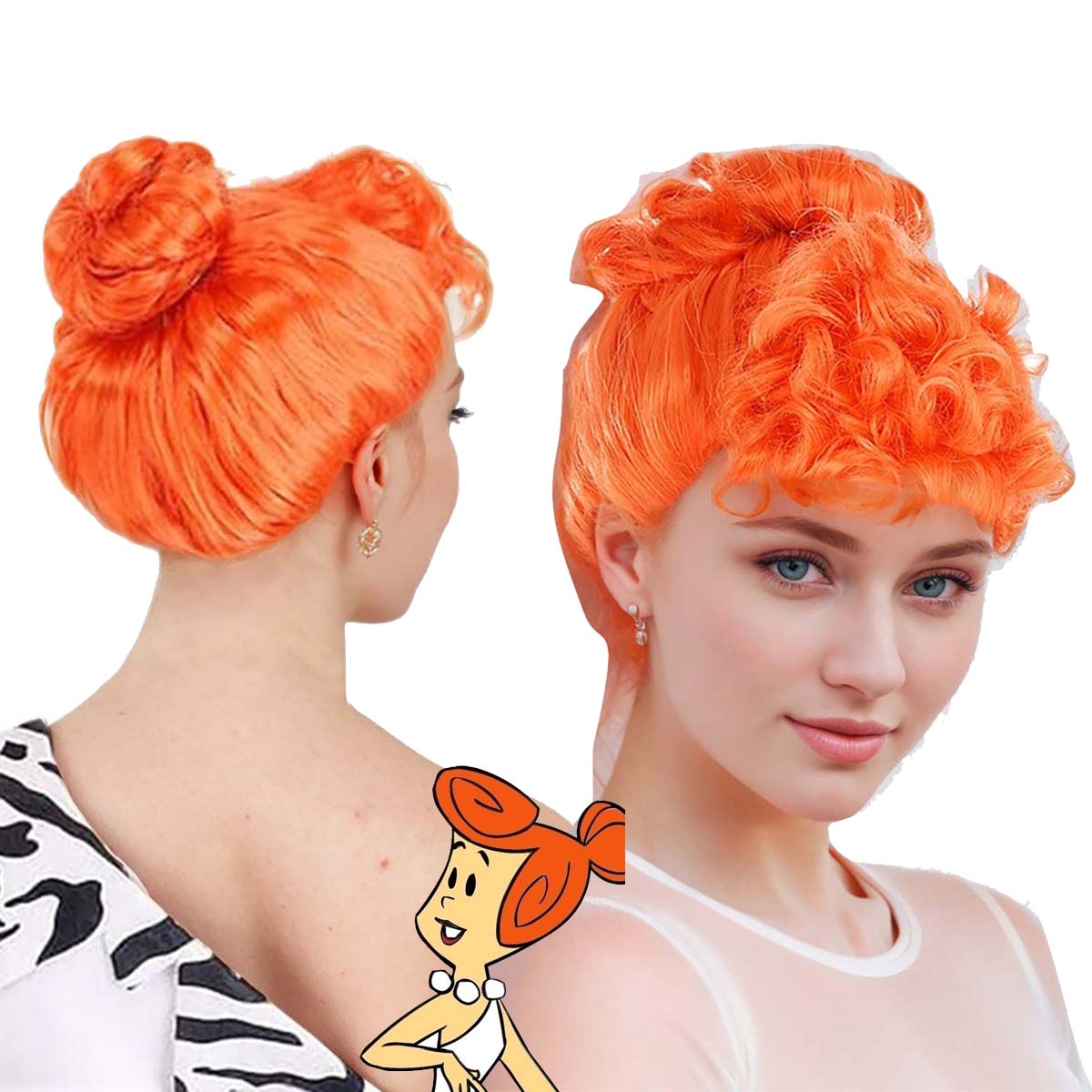 Synthetic Braided Wigs For Black Women - Vrouwen Cavewoman-kostuum rekwisieten Deluxe Wilma Flintstone