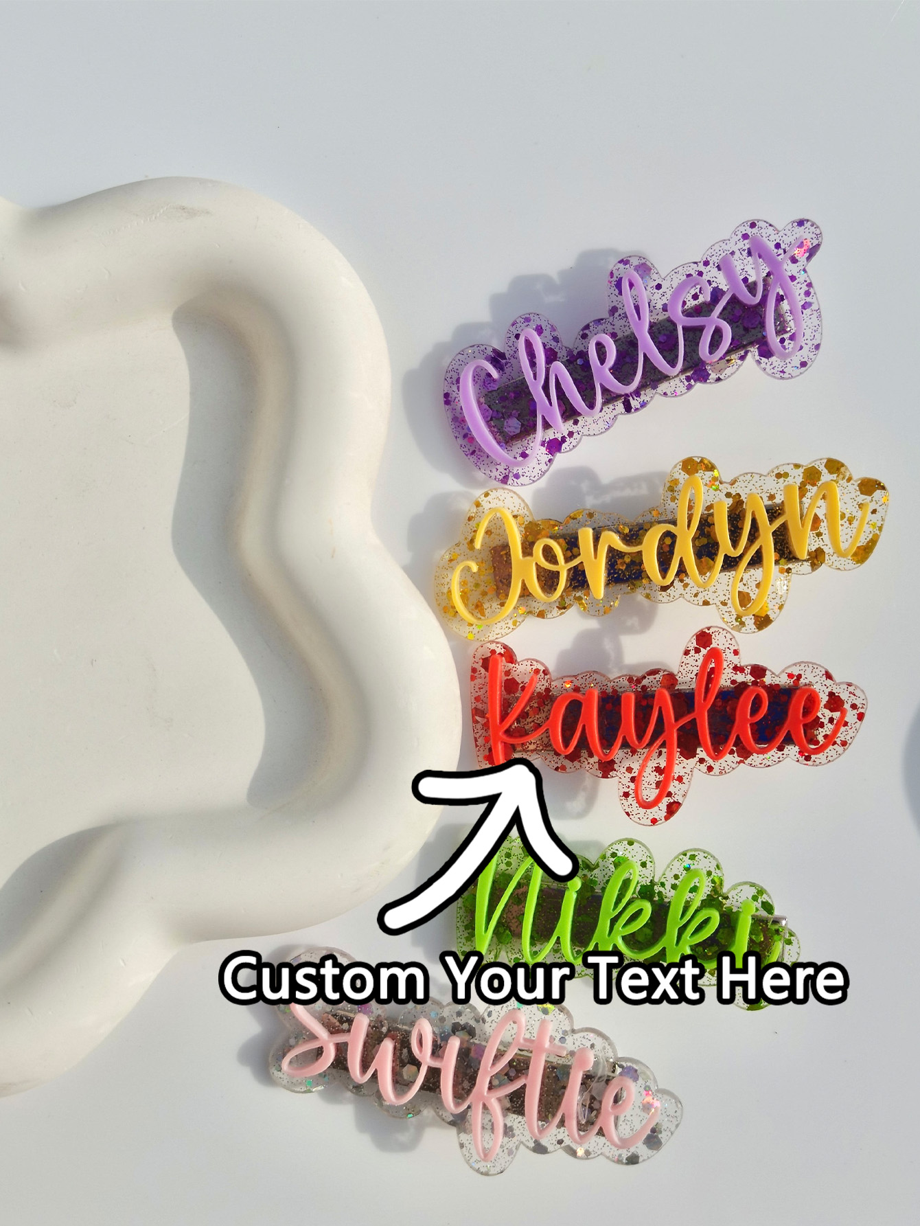 Hair Clips - 1PC aangepaste haarclip - gepersonaliseerde PMMA