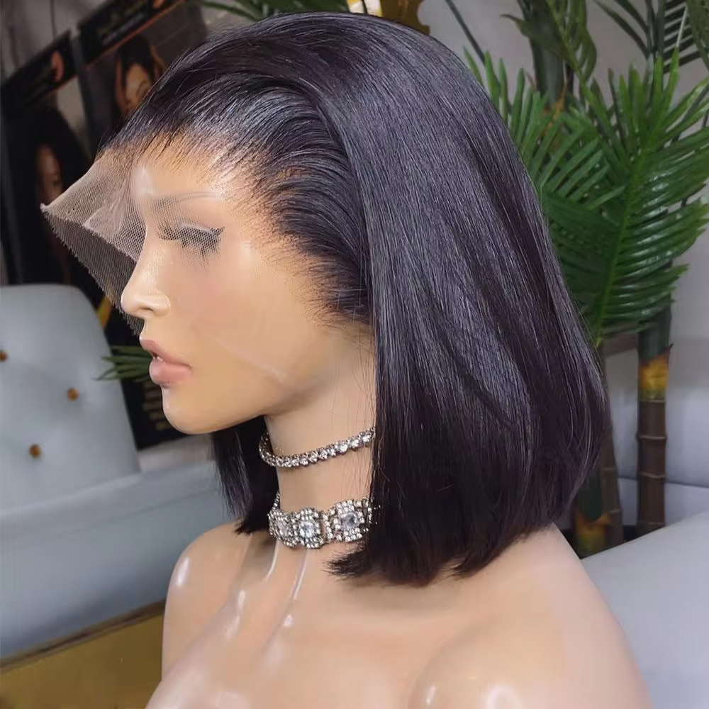 Pre Parted 13X4 Lace Front Bob Wig - 250 Density Recht 13x4 Kant Voorkant