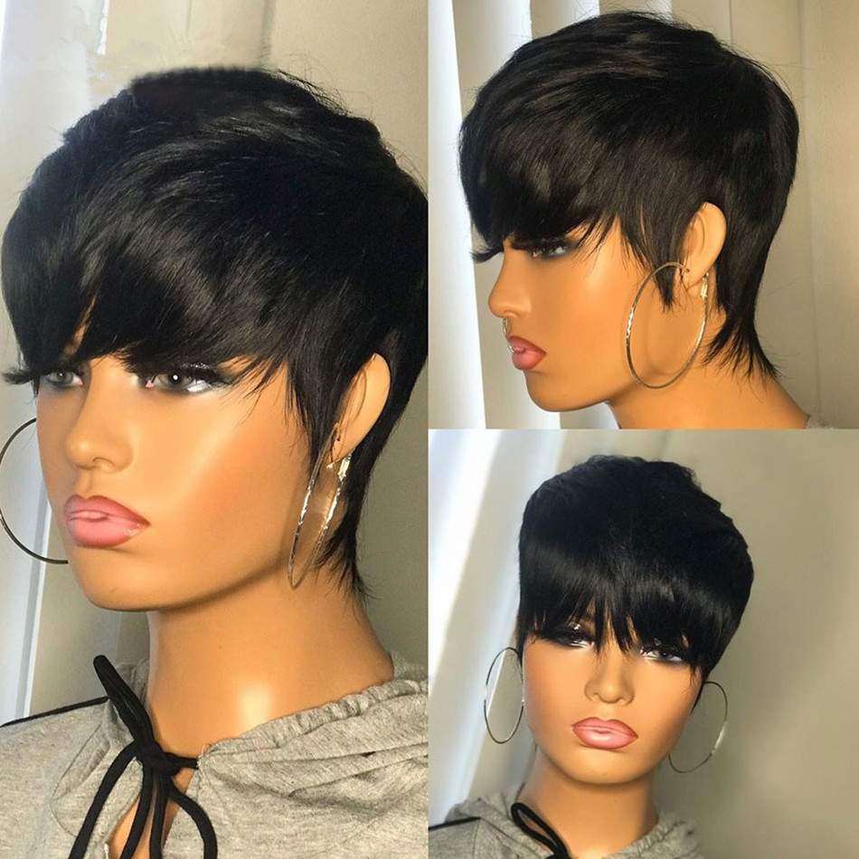 Korte pruiken van echt haar, p - Short Pixie Cut Wig Human Hair Cheap recensie en prijs