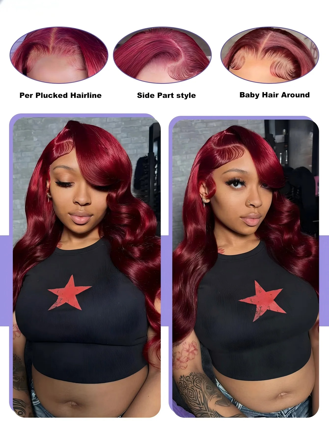HD Transparante 99J Burgundy B - Hd Lace Frontal Wig Human Hair Pre Plucked recensie en prijs